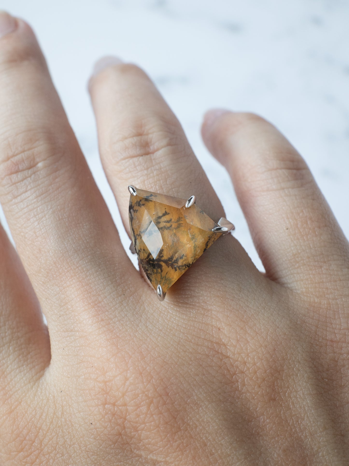 Dendritic Quartz Ring  / cut by CANNA -d2