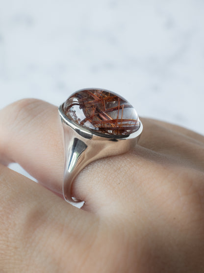 Red Rutilated Quartz Ring
