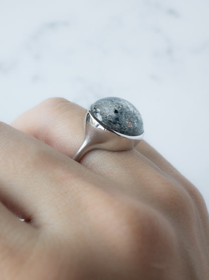 Hematite in Quartz Ring