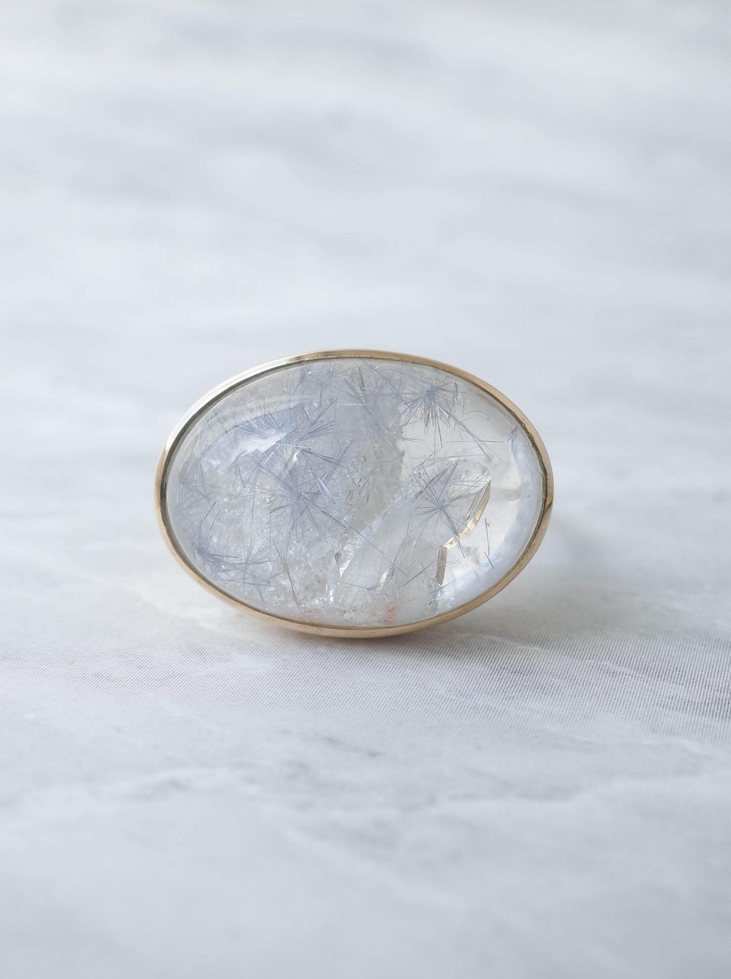 Dumorutierite in Quartz Ring - a4