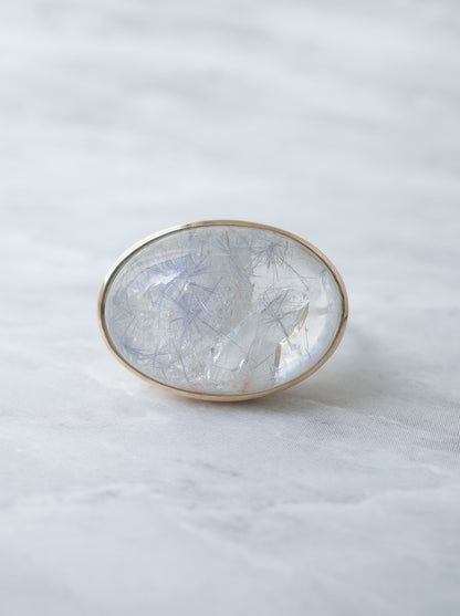Dumorutierite in Quartz Ring - a4