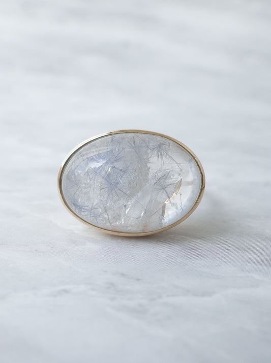 Dumorutierite in Quartz Ring - a4