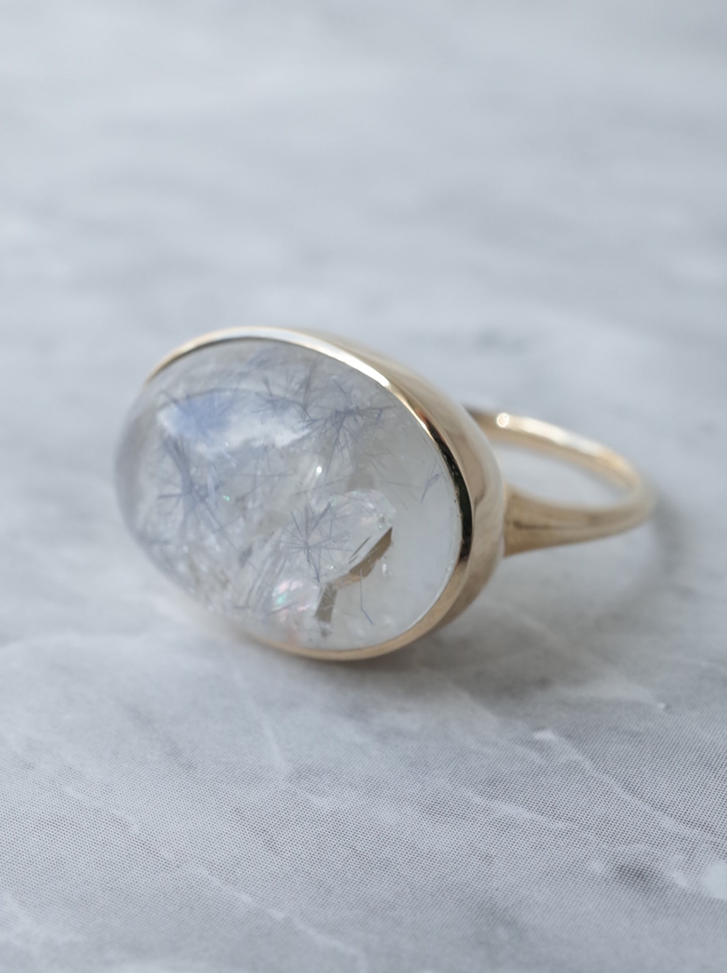 Dumorutierite in Quartz Ring - a4