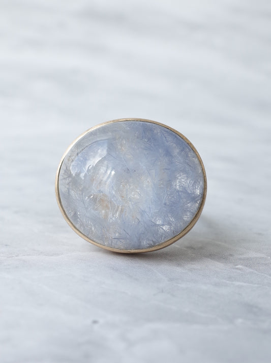 Dumorutierite in Quartz Ring - a1
