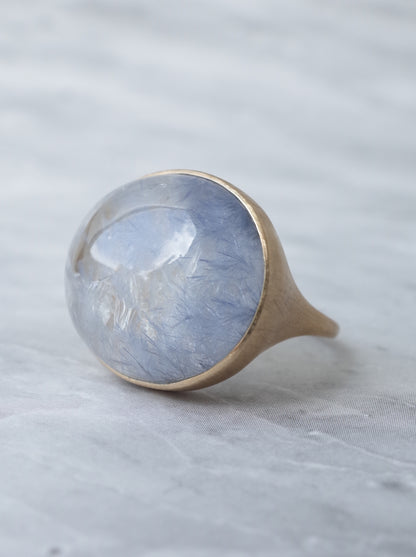 Dumorutierite in Quartz Ring - a1