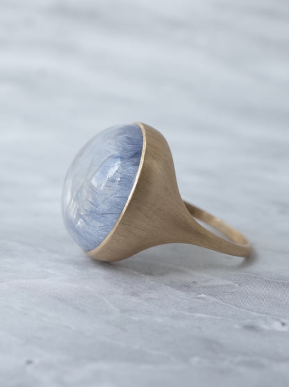 Dumorutierite in Quartz Ring - a1
