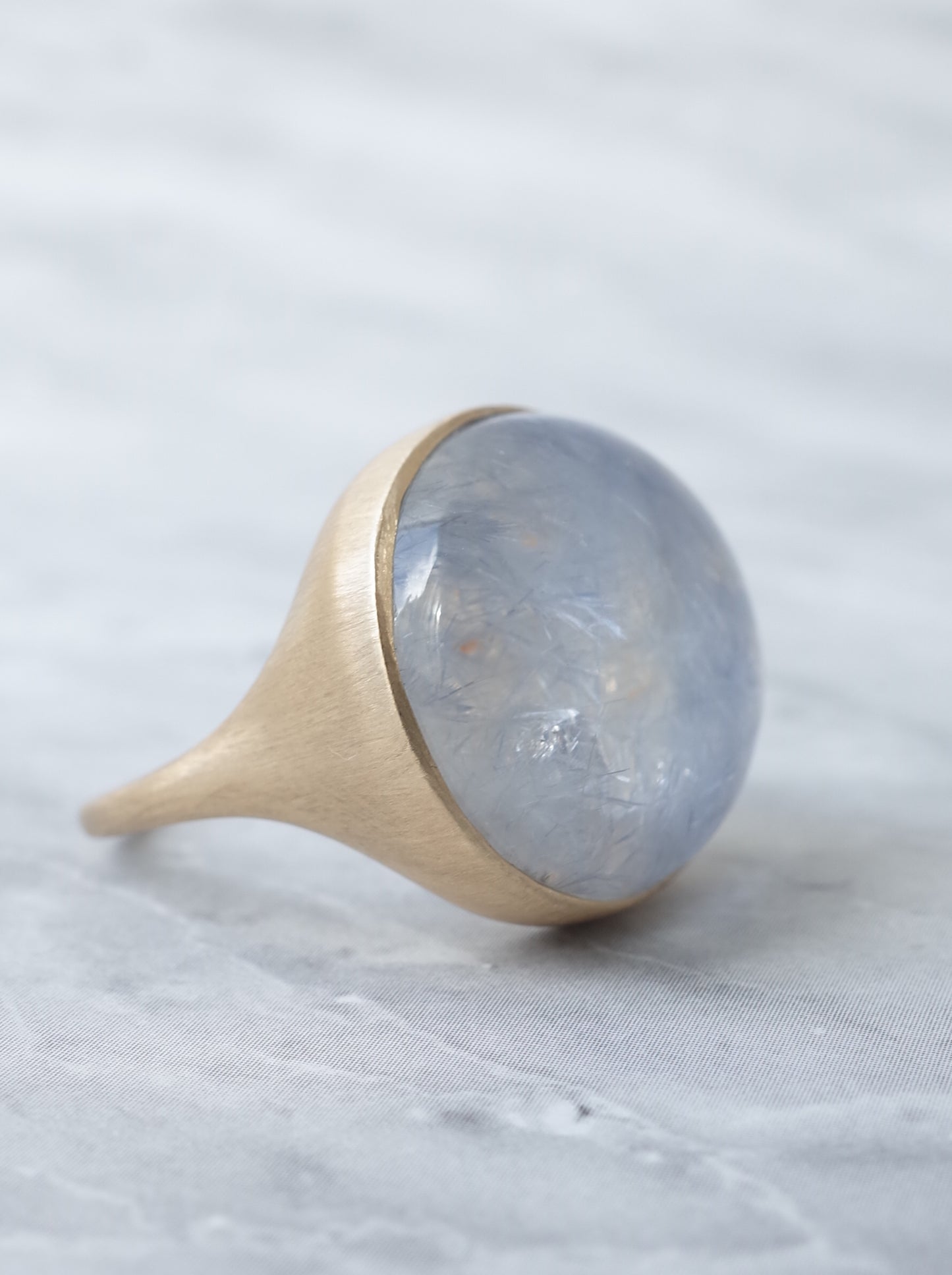 Dumorutierite in Quartz Ring - a1