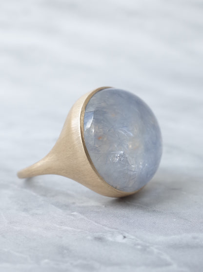 Dumorutierite in Quartz Ring - a1