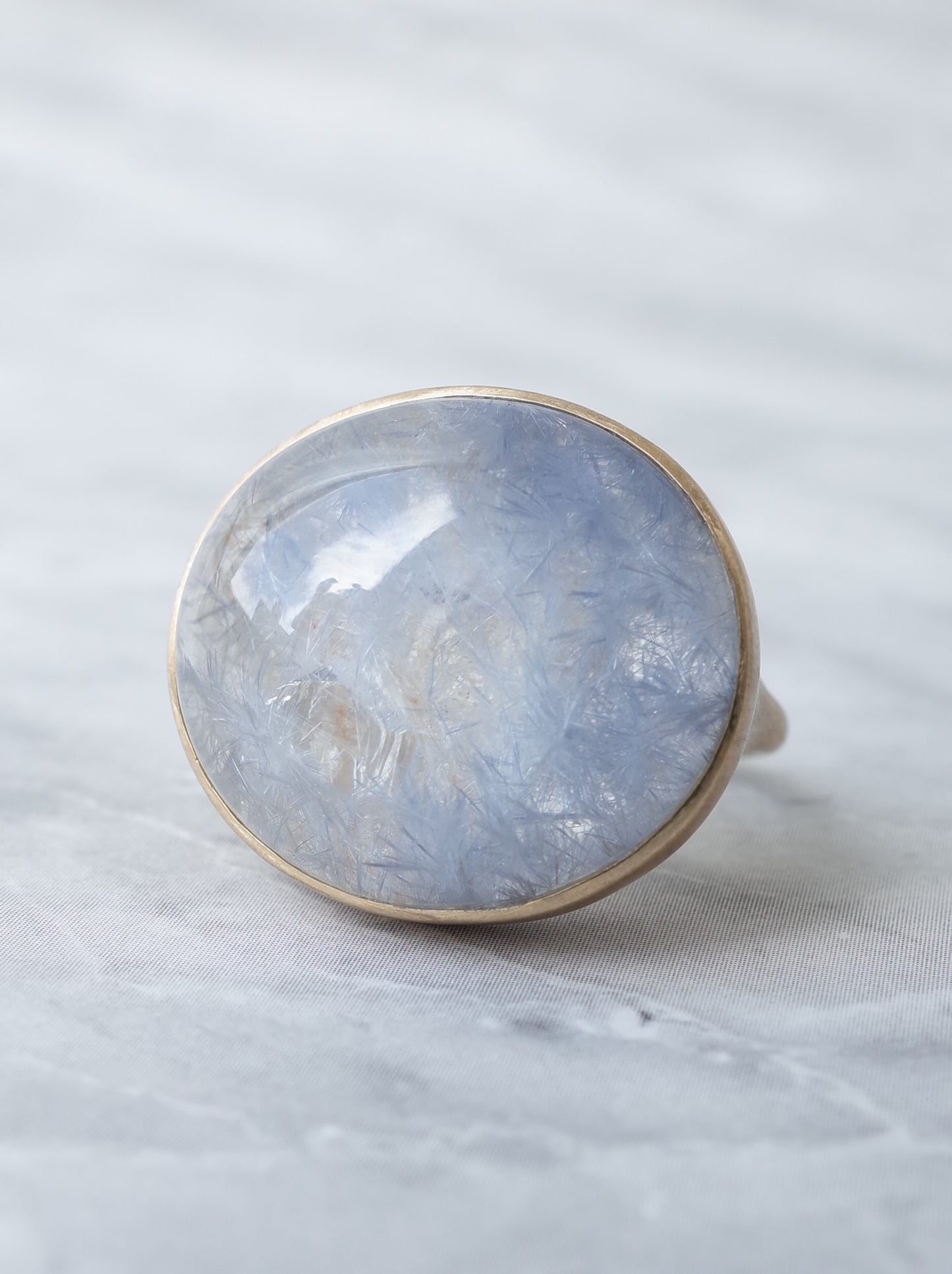 Dumorutierite in Quartz Ring - a1