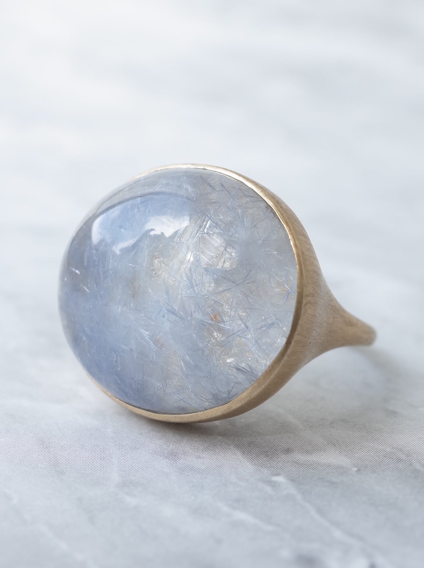 Dumorutierite in Quartz Ring - a1