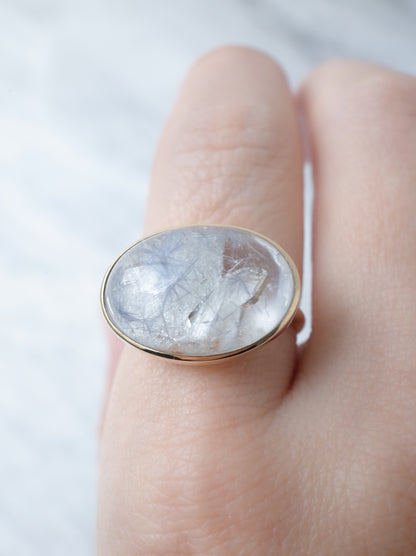 Dumorutierite in Quartz Ring - a4