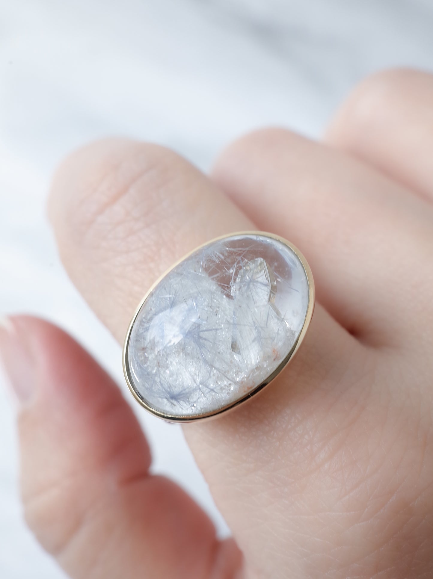 Dumorutierite in Quartz Ring - a4