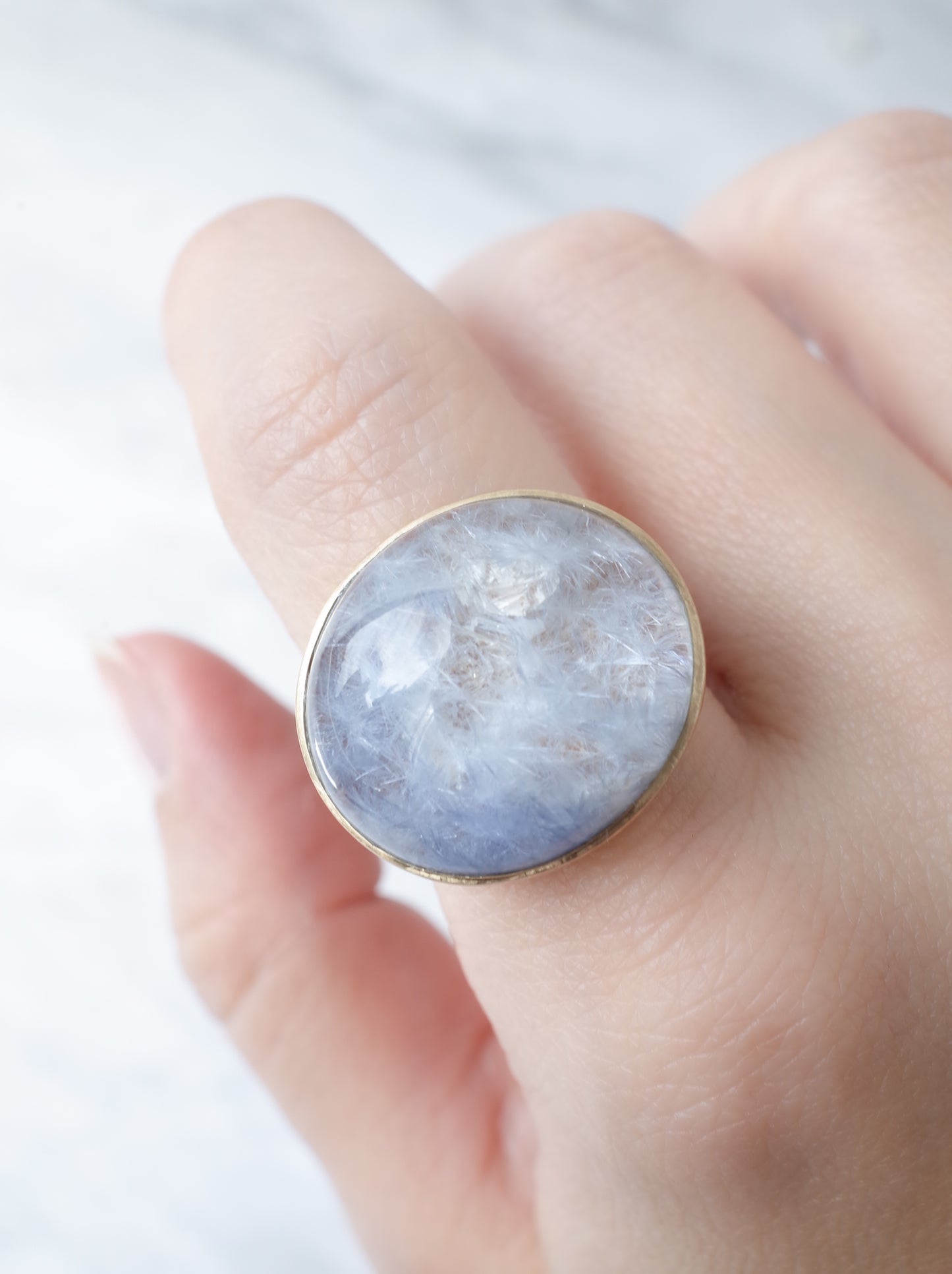 Dumorutierite in Quartz Ring - a1