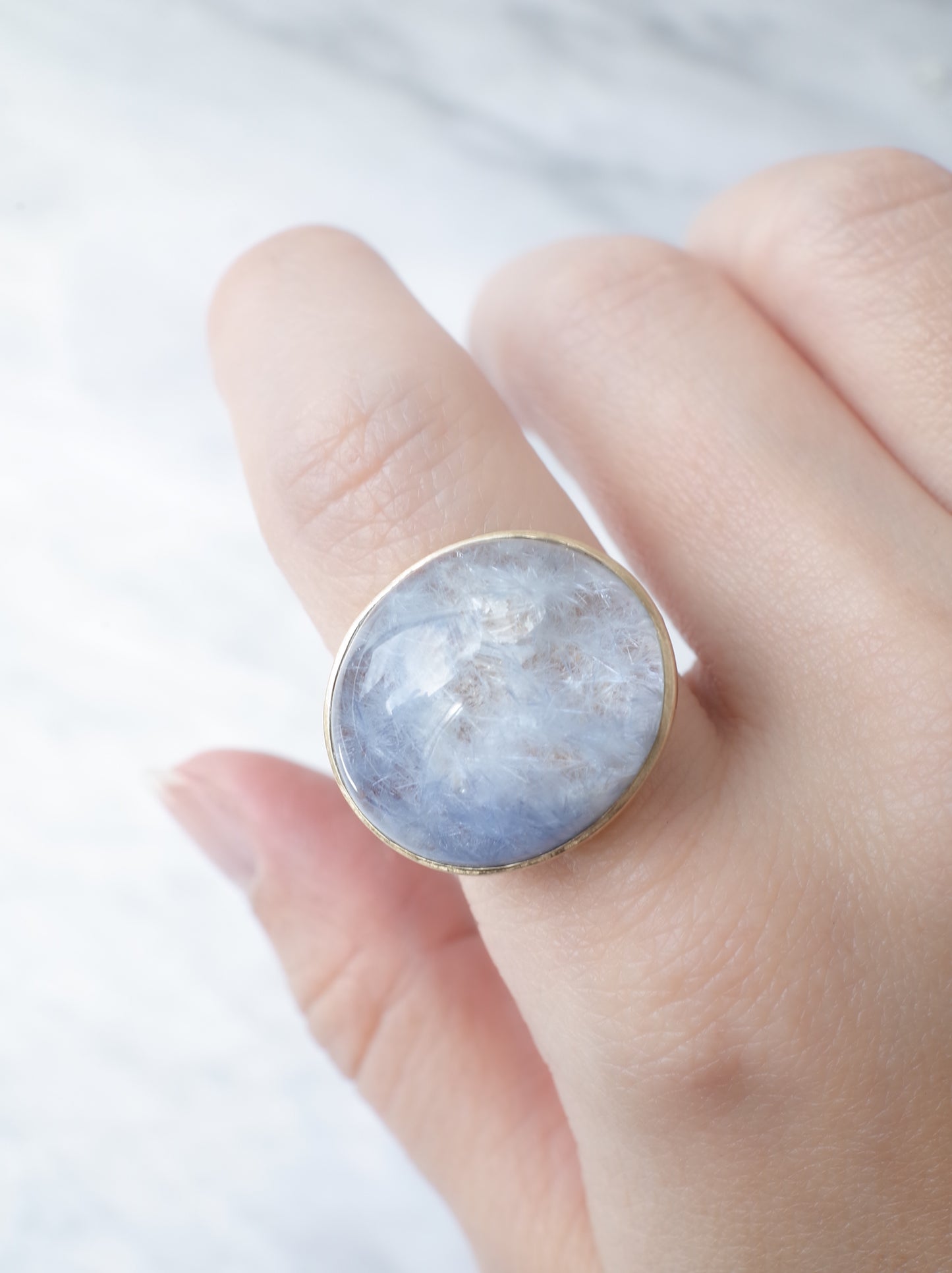 Dumorutierite in Quartz Ring - a1