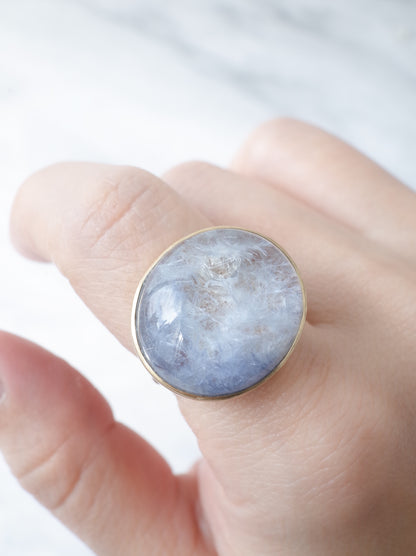 Dumorutierite in Quartz Ring - a1