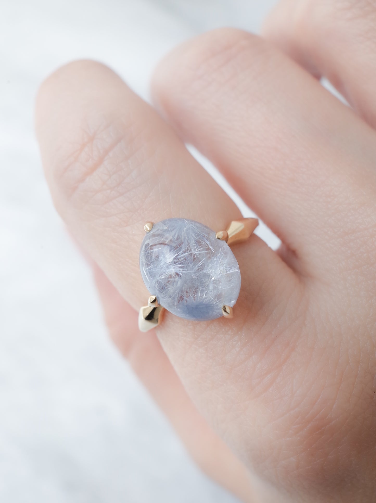 Dumorutierite in Quartz Ring - a3