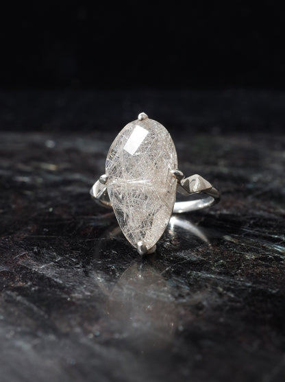 Silver Rutilated Quartz Ring - 1 / cut by CANNA