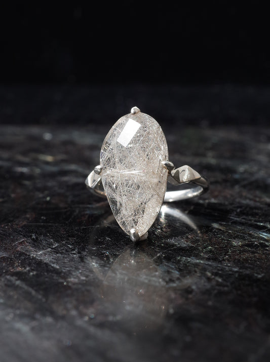 Silver Rutilated Quartz Ring - 1 / cut by CANNA