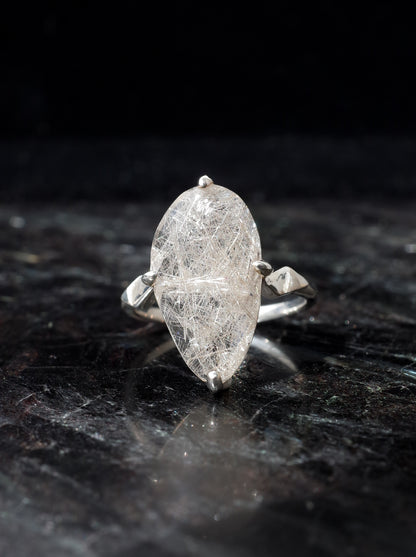 Silver Rutilated Quartz Ring - 1 / cut by CANNA