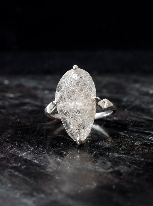 Silver Rutilated Quartz Ring - 1 / cut by CANNA