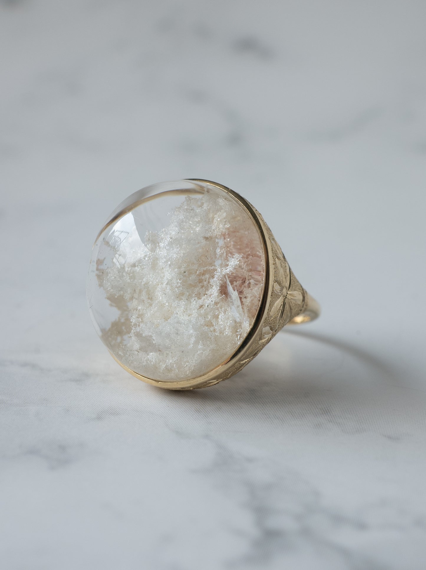White Garden Quartz Hawaiian Ring