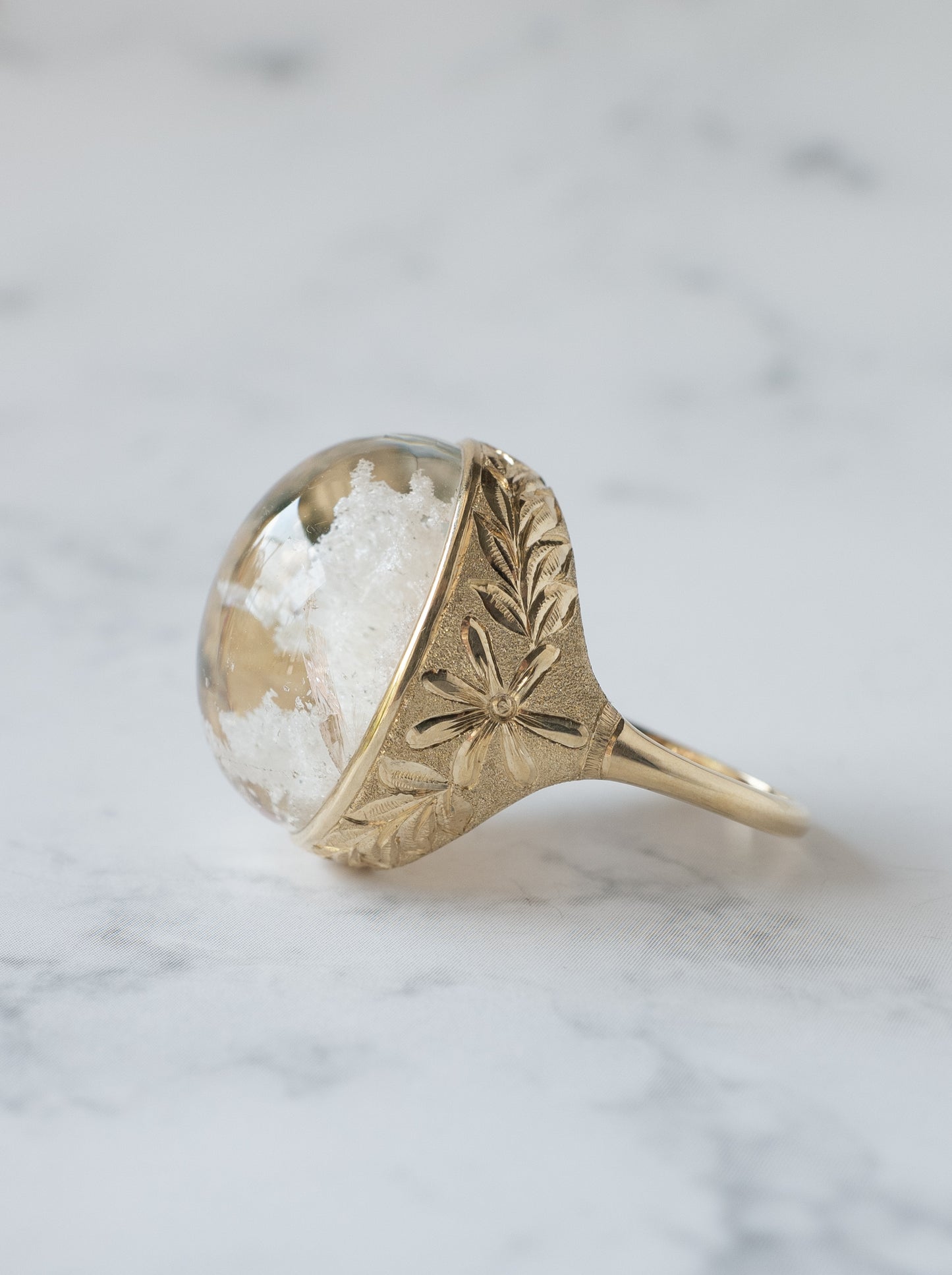 White Garden Quartz Hawaiian Ring