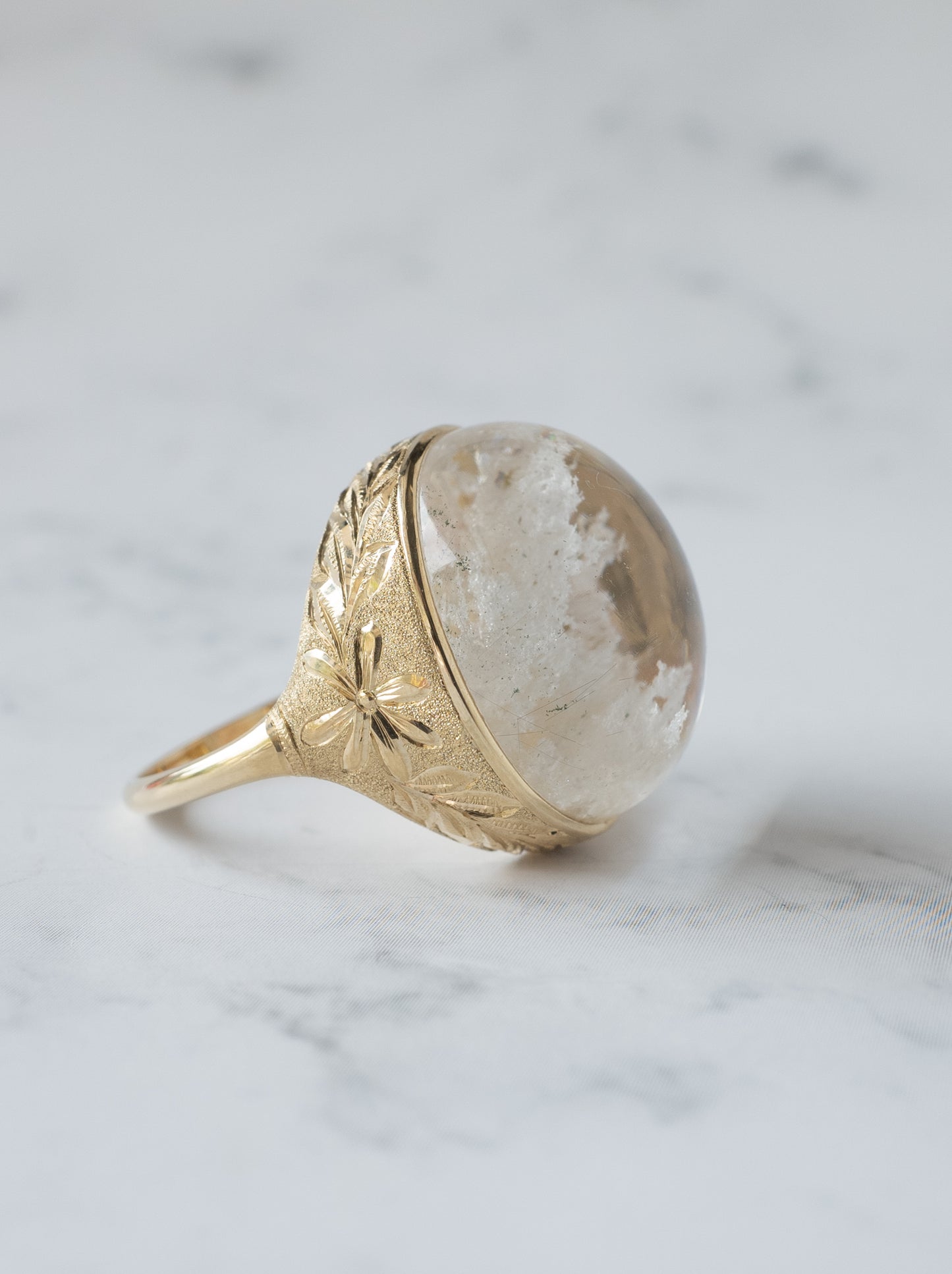White Garden Quartz Hawaiian Ring