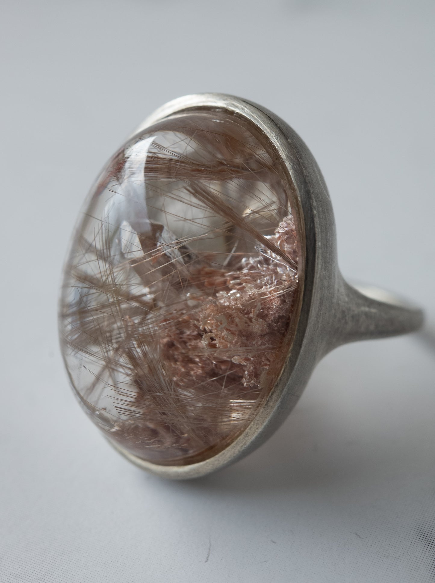 Pink Rutilated Garden Quartz Ring -2