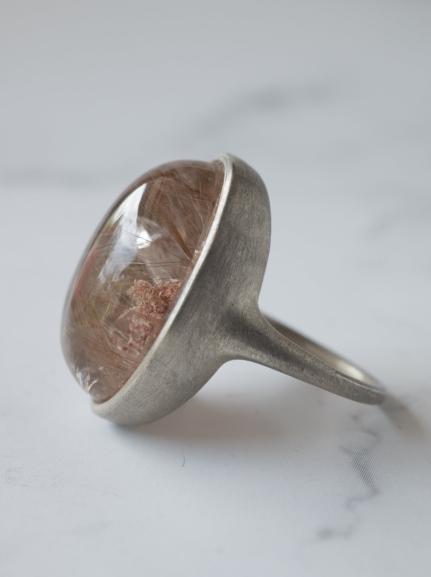 Pink Rutilated Garden Quartz Ring -2