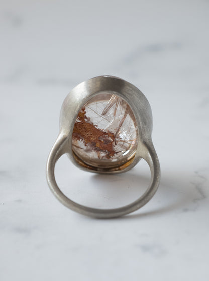 Pink Rutilated Garden Quartz Ring -2