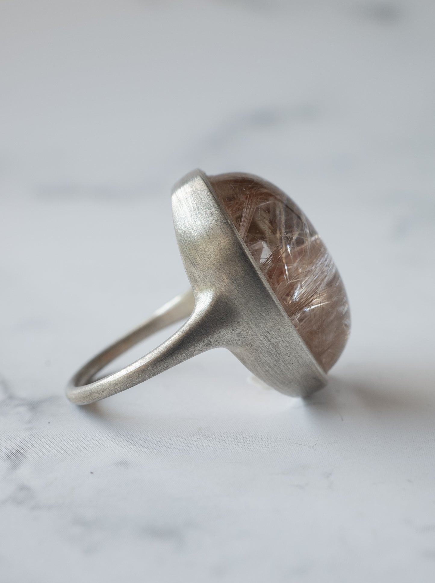 Pink Rutilated Garden Quartz Ring -2