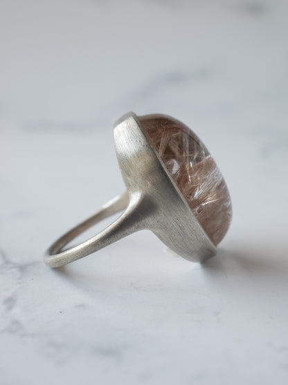 Pink Rutilated Garden Quartz Ring -2