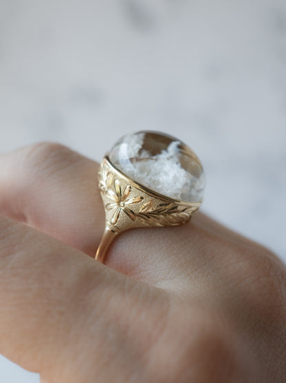 White Garden Quartz Hawaiian Ring