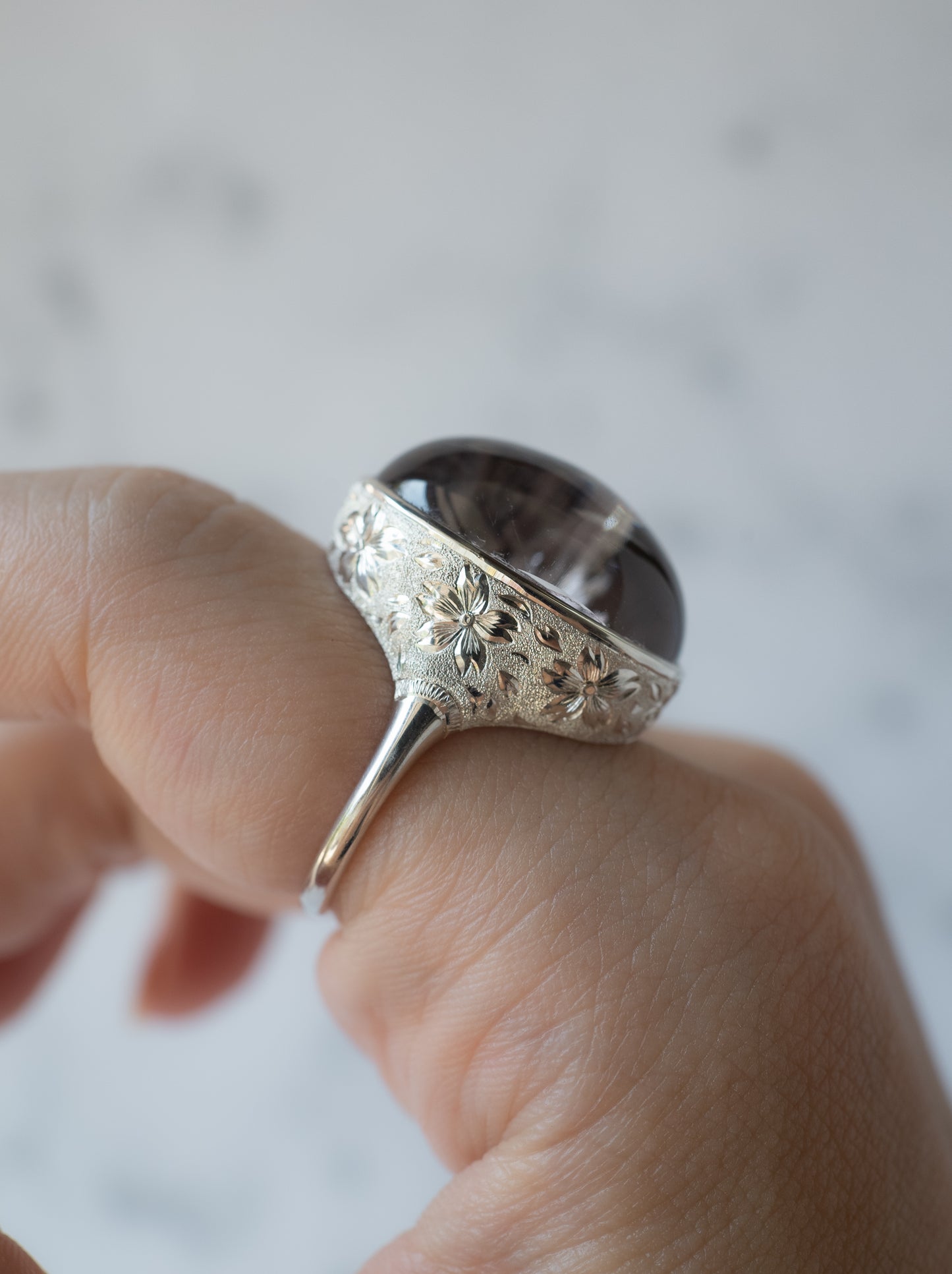 Cherry Blossom Garden Quartz Hawaiian Ring - 2