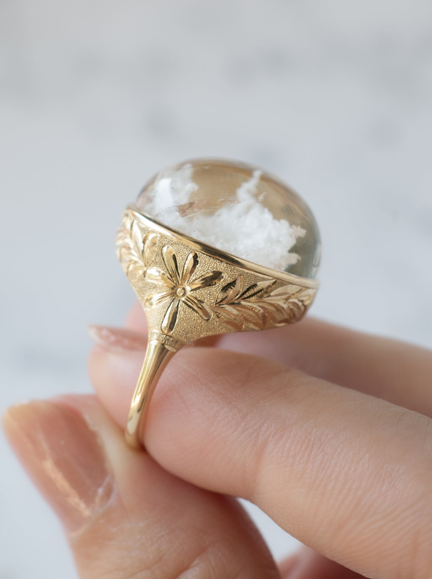White Garden Quartz Hawaiian Ring