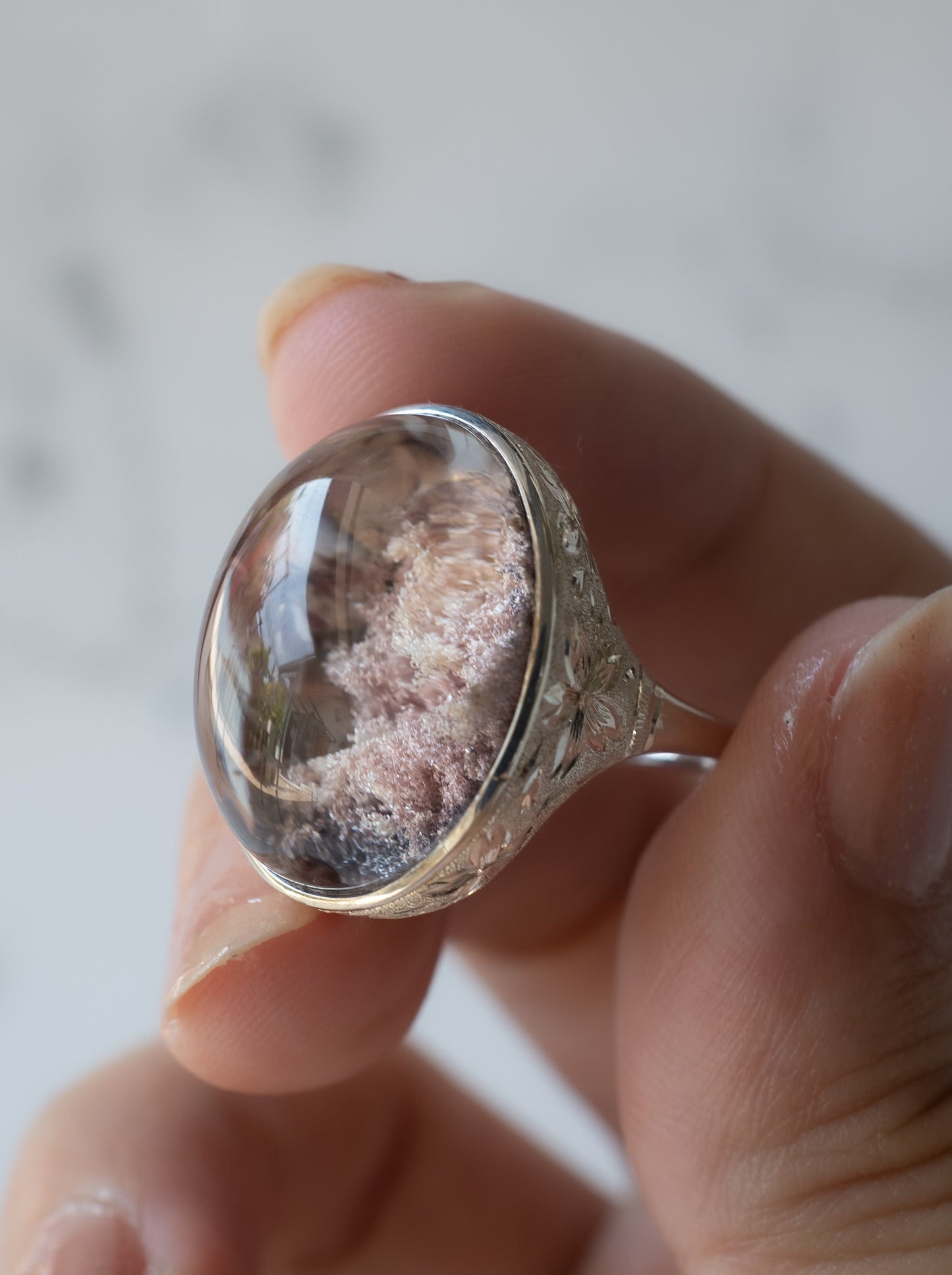 Cherry Blossom Garden Quartz Hawaiian Ring - 2