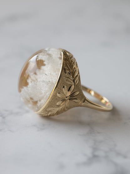 White Garden Quartz Hawaiian Ring