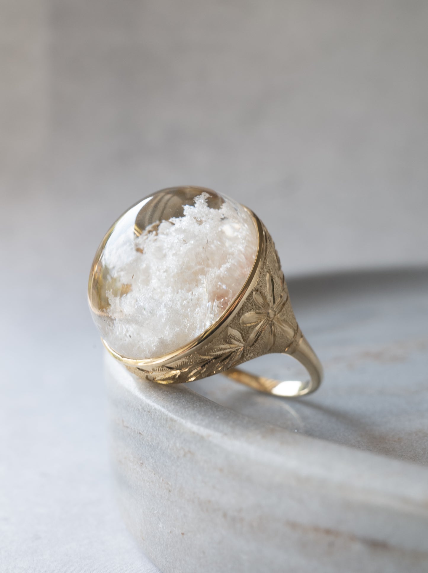 White Garden Quartz Hawaiian Ring