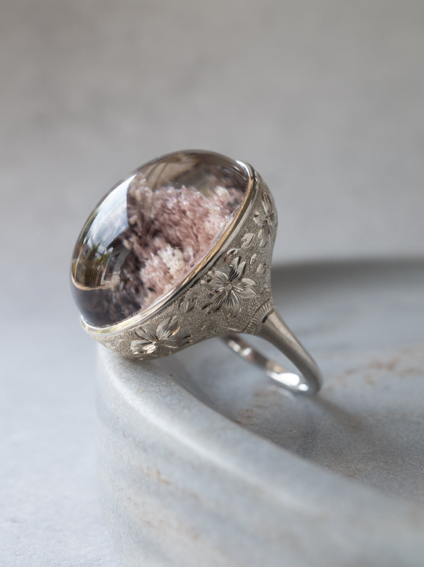 Cherry Blossom Garden Quartz Hawaiian Ring - 2