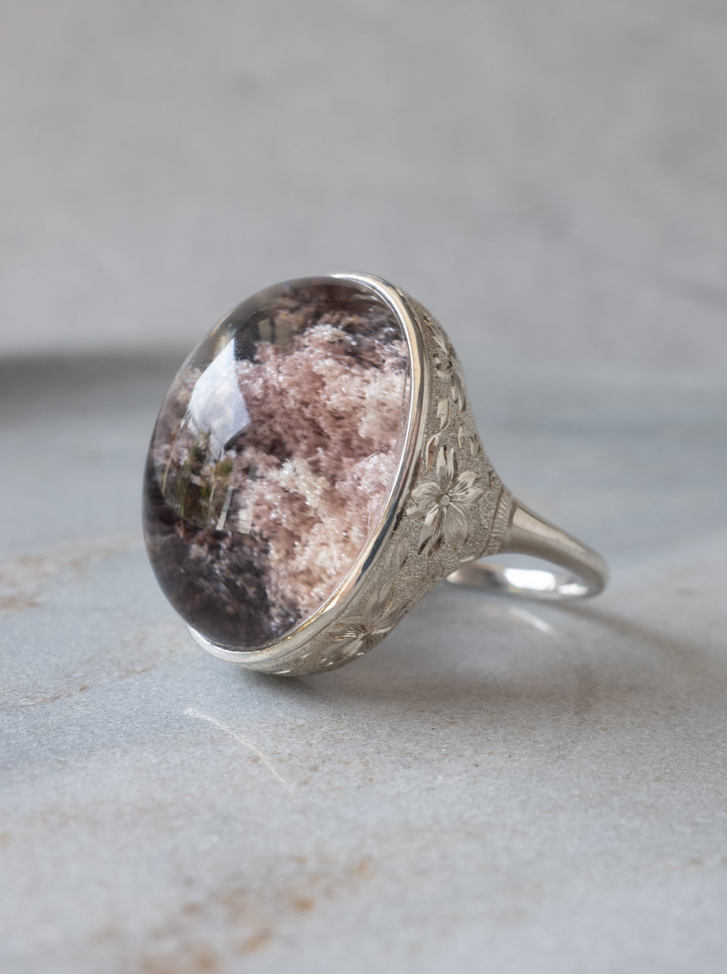 Cherry Blossom Garden Quartz Hawaiian Ring - 2
