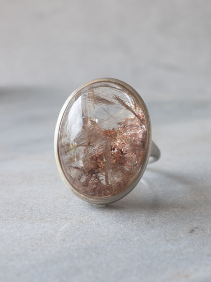 Pink Rutilated Garden Quartz Ring -2