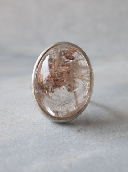 Pink Rutilated Garden Quartz Ring -2