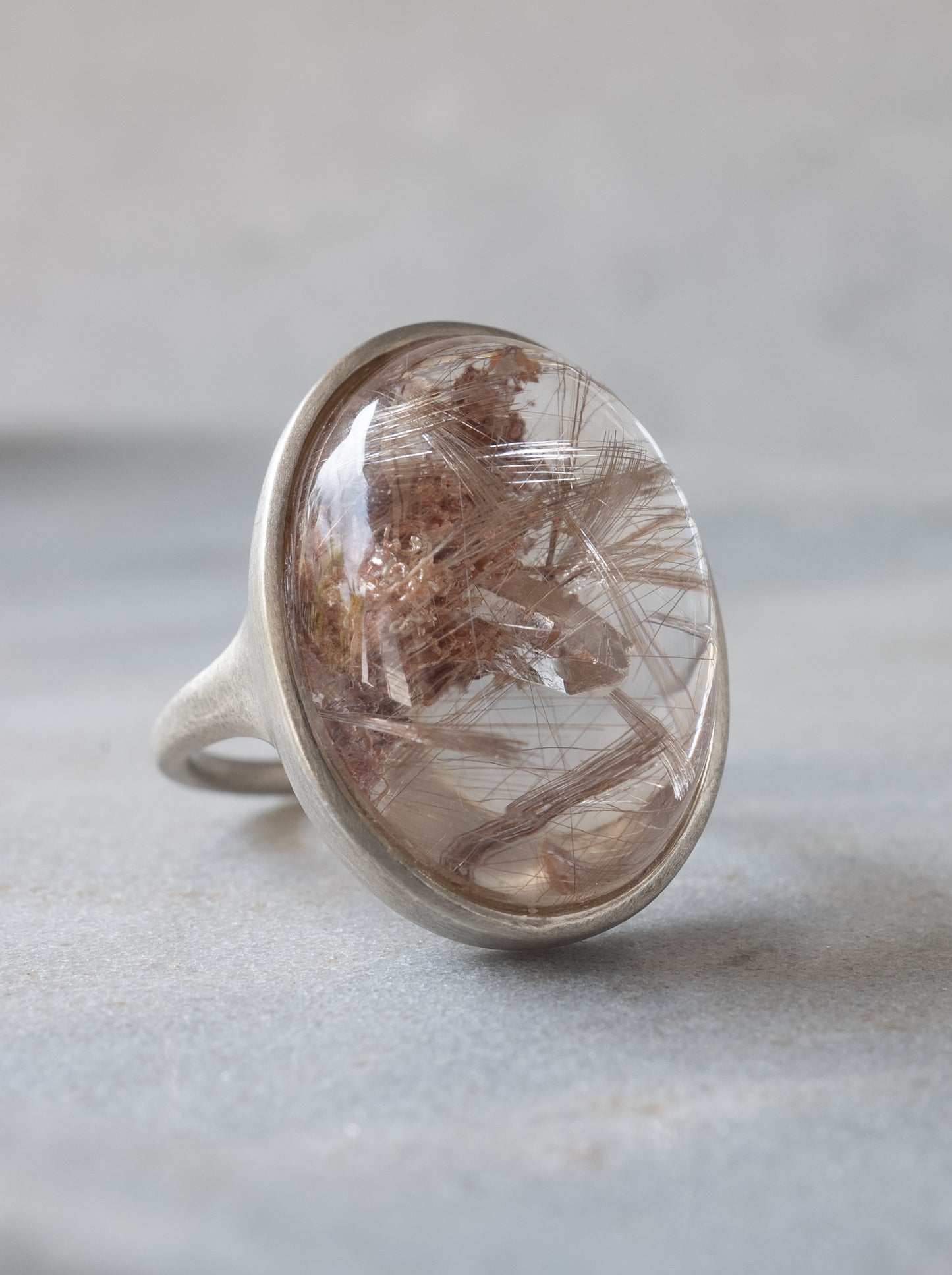 Pink Rutilated Garden Quartz Ring -2