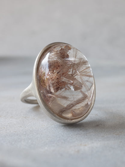 Pink Rutilated Garden Quartz Ring -2
