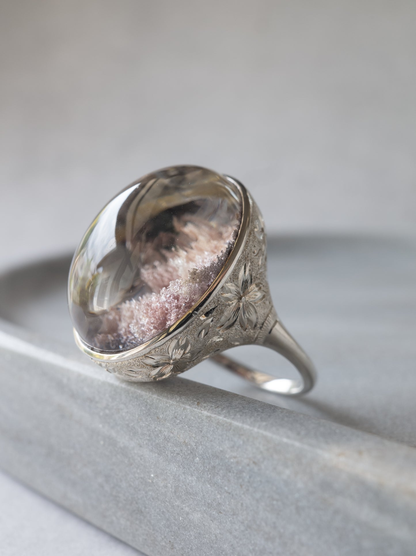 Cherry Blossom Garden Quartz Hawaiian Ring - 2