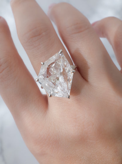 Negative Crystal in Quartz Ring / cut by CANNA