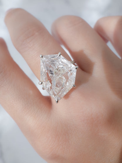 Negative Crystal in Quartz Ring / cut by CANNA