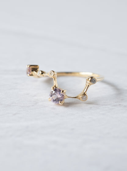 Purple Sapphire Asterism Ring