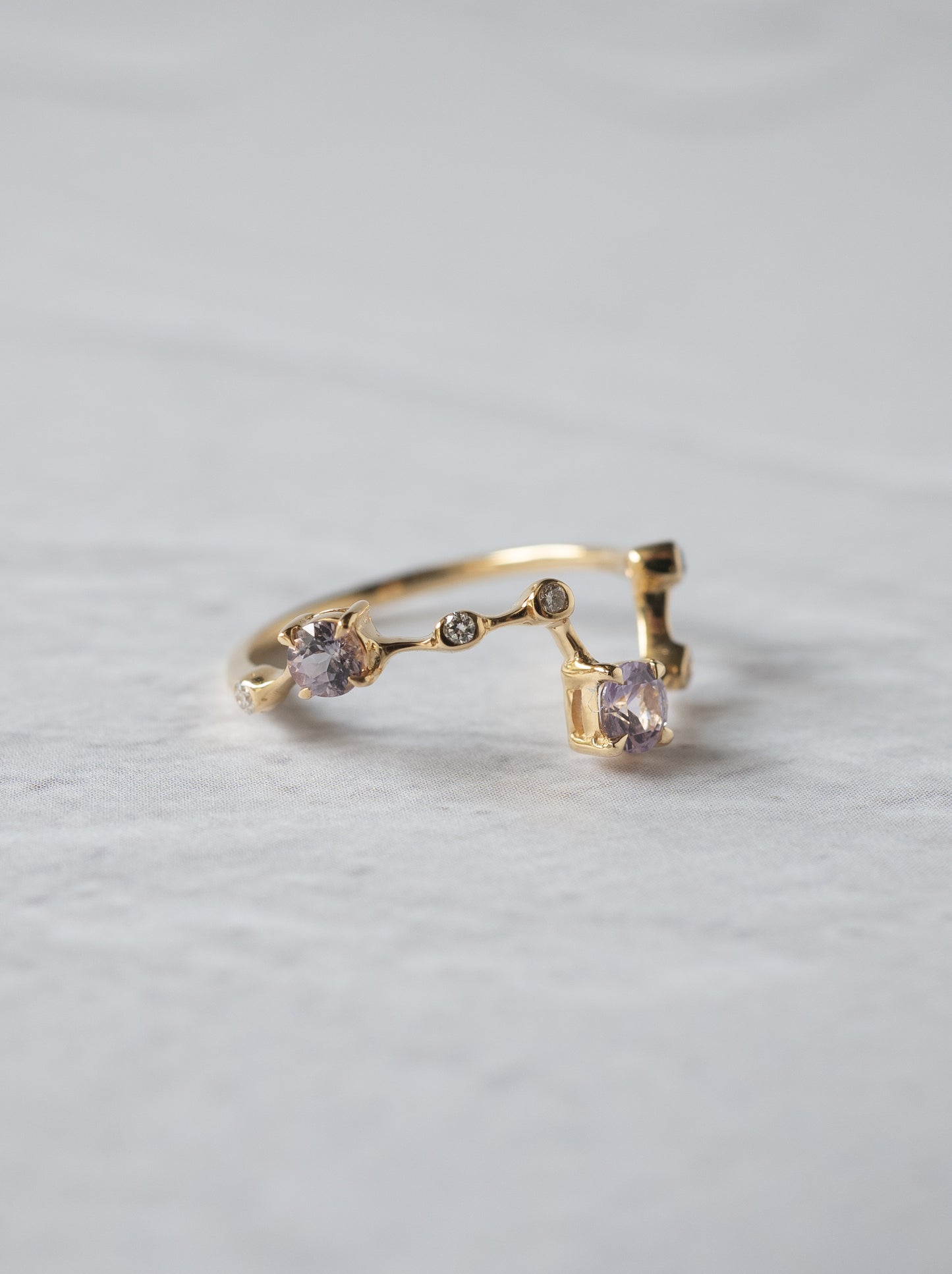 Purple Sapphire Asterism Ring
