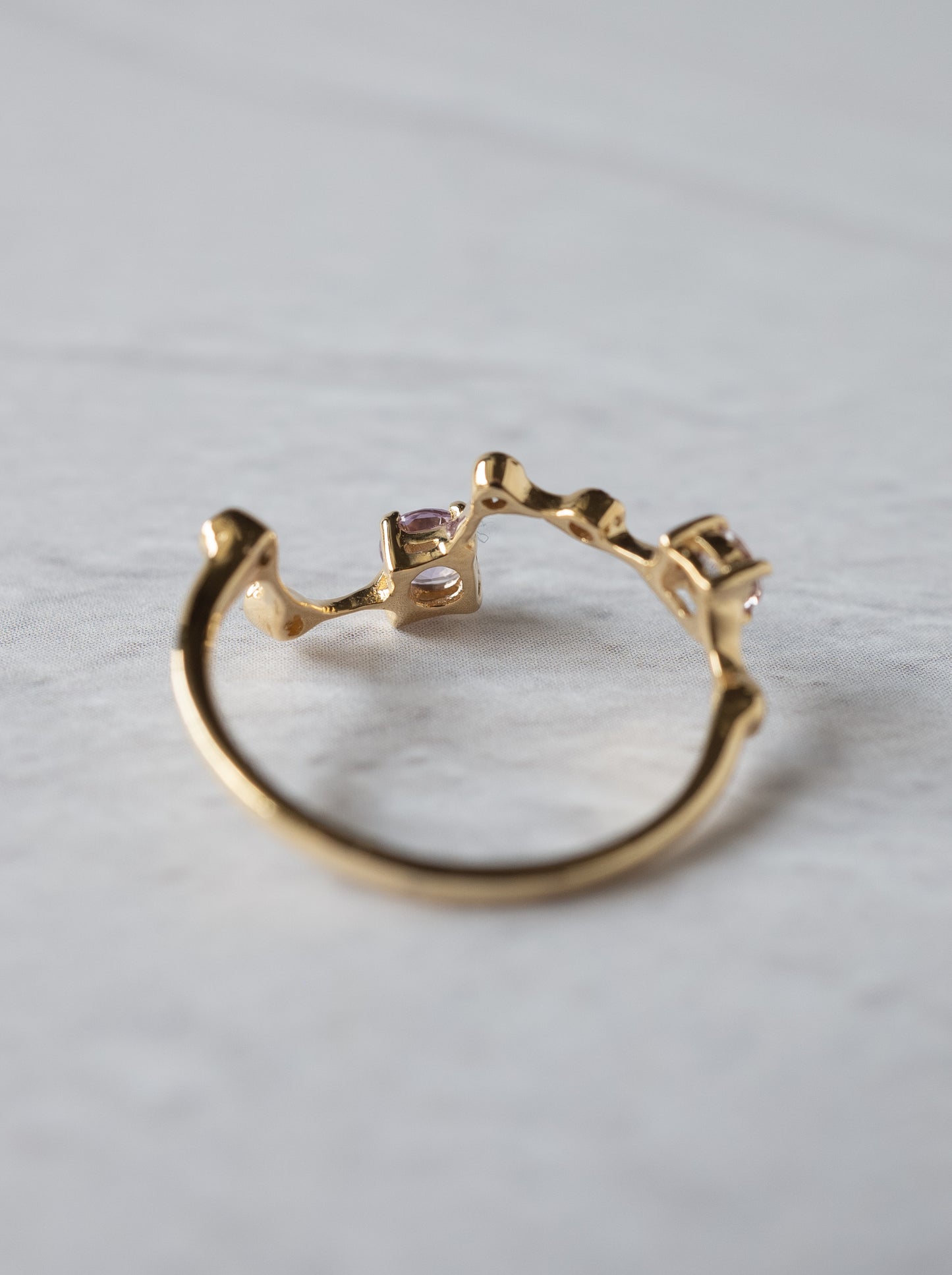 Purple Sapphire Asterism Ring